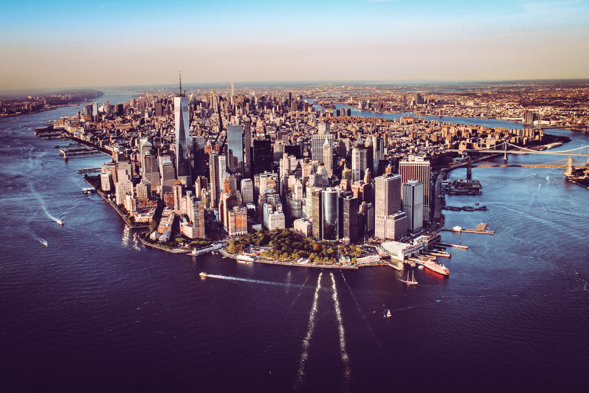Aerial view of the New York City skyline